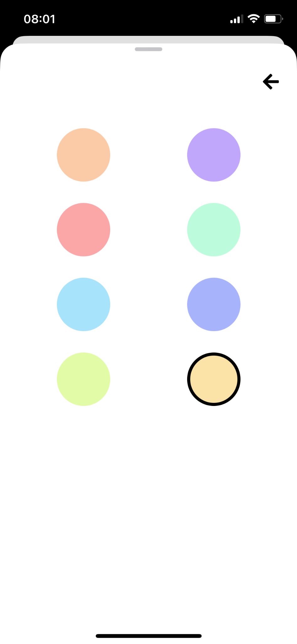 Colour picker for customising a habit