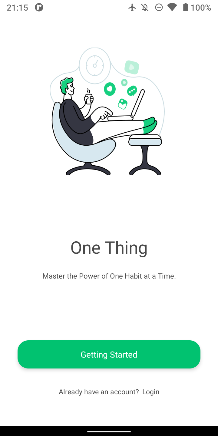 OneThing welcome screen
